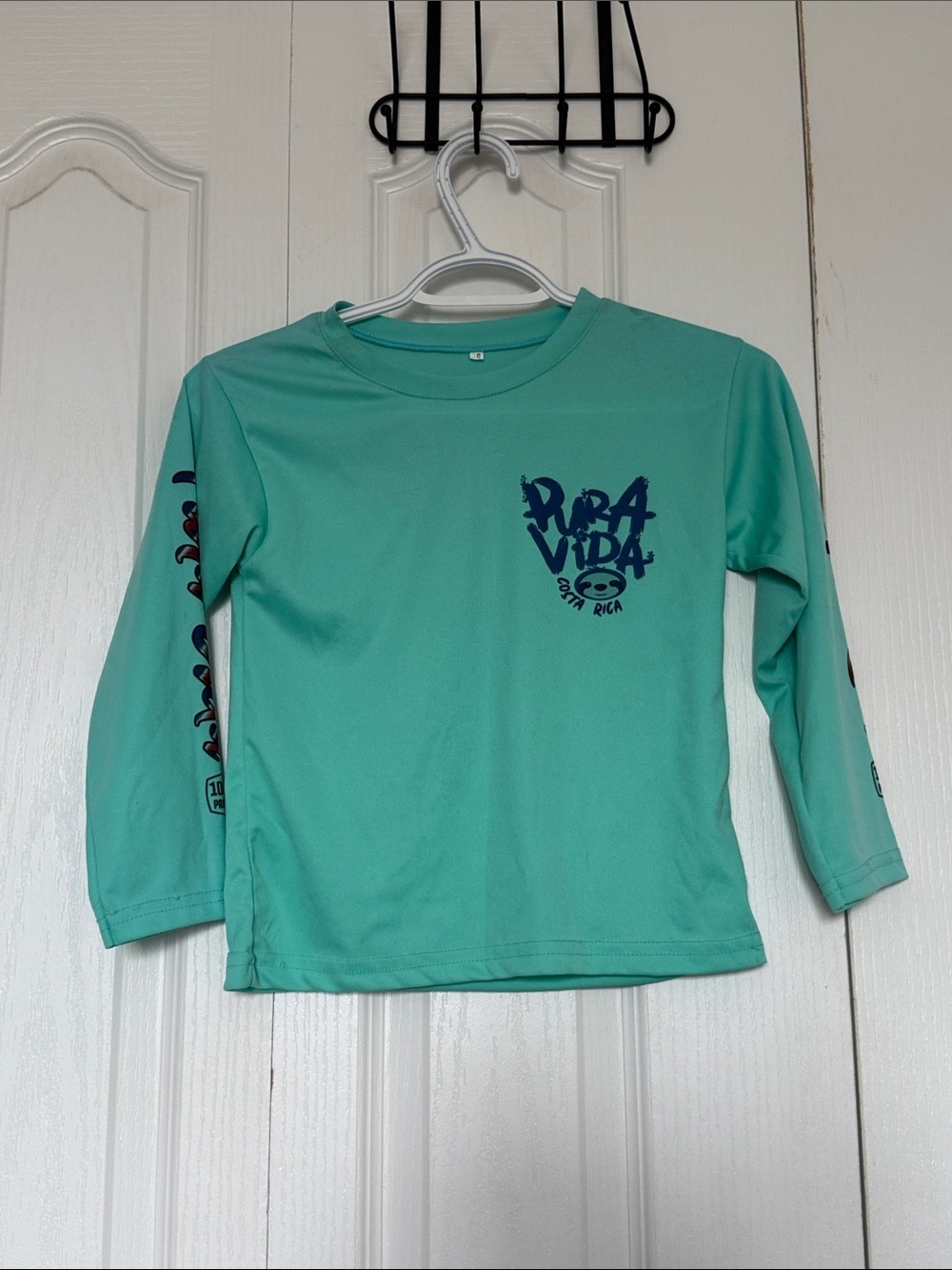Pura Vida Costa Rica Graphic Long Sleeve Tee Mint Size 8